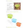 Portable plastic vegetable storage basket with handle